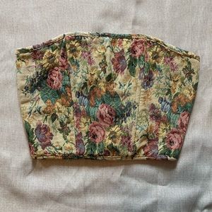 Floral Print Cropped Corset